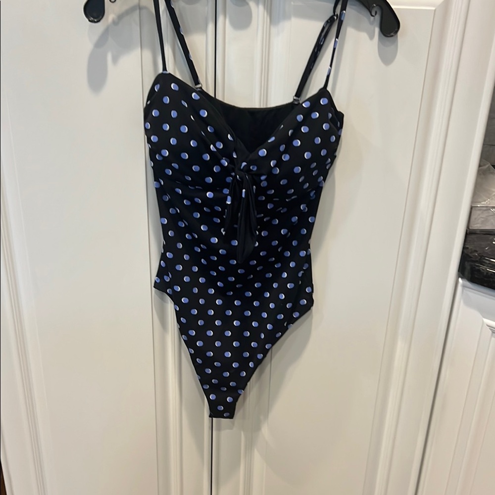 Black and Blue Polka Dot Swimsuit